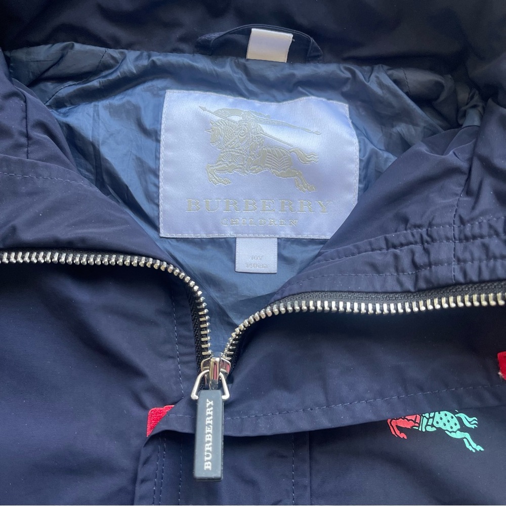 Burberry Kids Jacket in Navy with Mint Accents - Picture 3 of 10